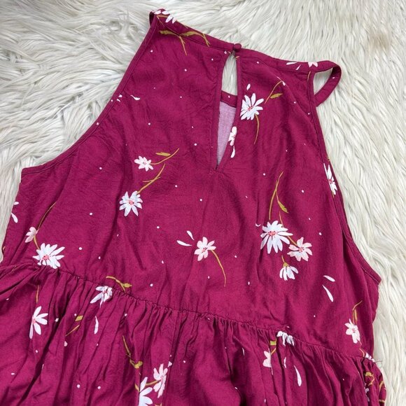 Torrid Floral Challis High Neck Hi-Low Fit Flare Dress - Picture 8 of 8